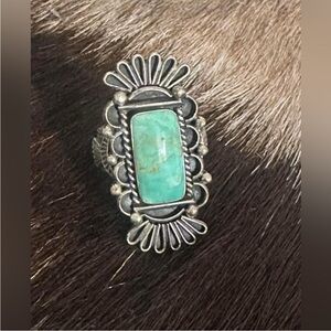 Turquoise Tuesday Showdown Silver and Turquoise Statement Ring